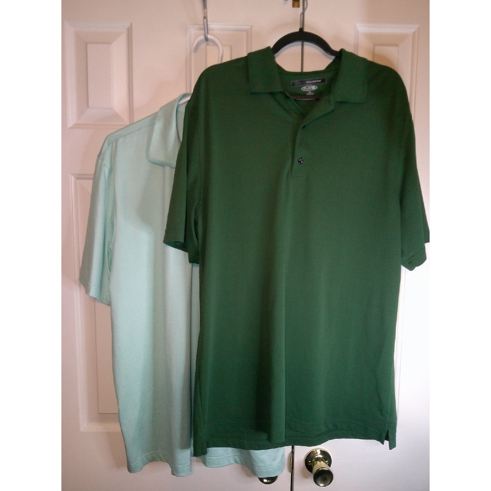 Lot of 2 Greg Norman Golf Polo Shirt Play Dry Moisture Wicking Mens L